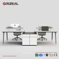 Long work bench modern table cubicle 4 Seater workstation office table with cabinet